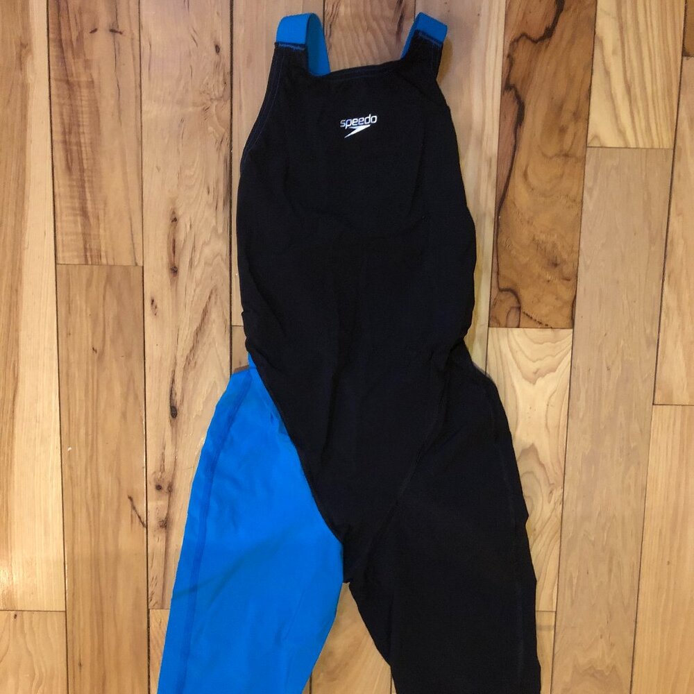 Speedo Women’s LZR Pro Recorbreaker Kneeskin Size 27 Black & Blue Swimsuit
